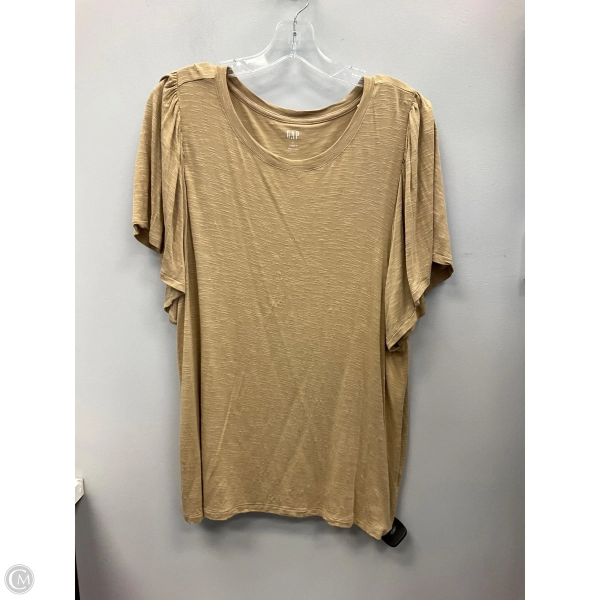 Top 3/4 Sleeve Basic By Gap In Tan, Size: L