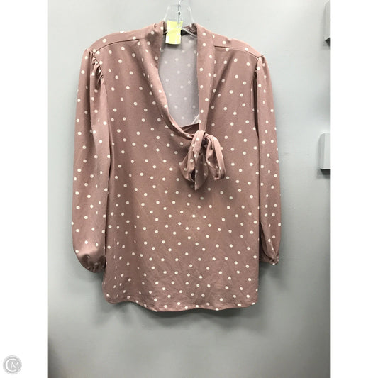 Top 3/4 Sleeve By Adrianna Papell In Polkadot Pattern, Size: L