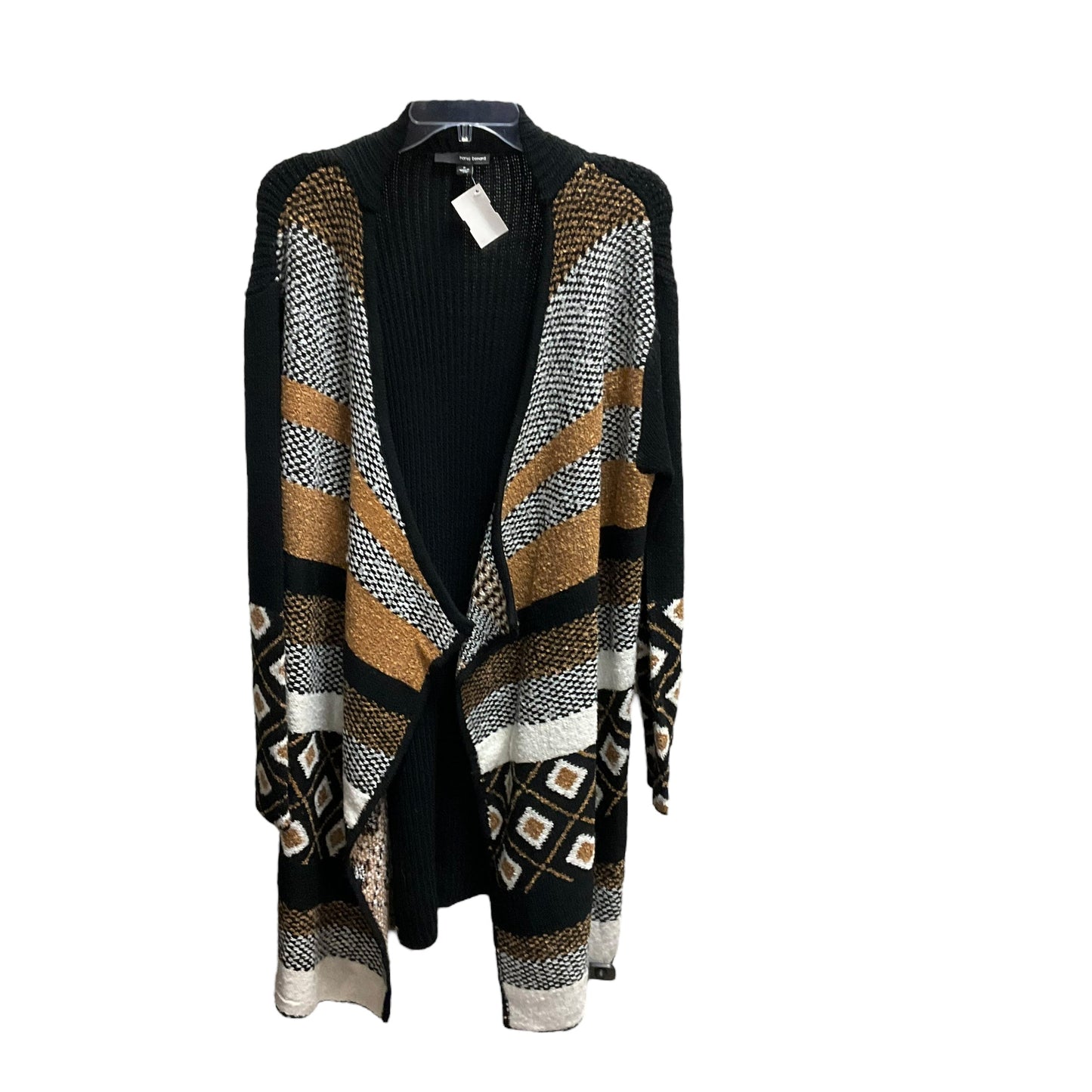 Sweater Cardigan By Harve Bernard In Black Cream, Size: M