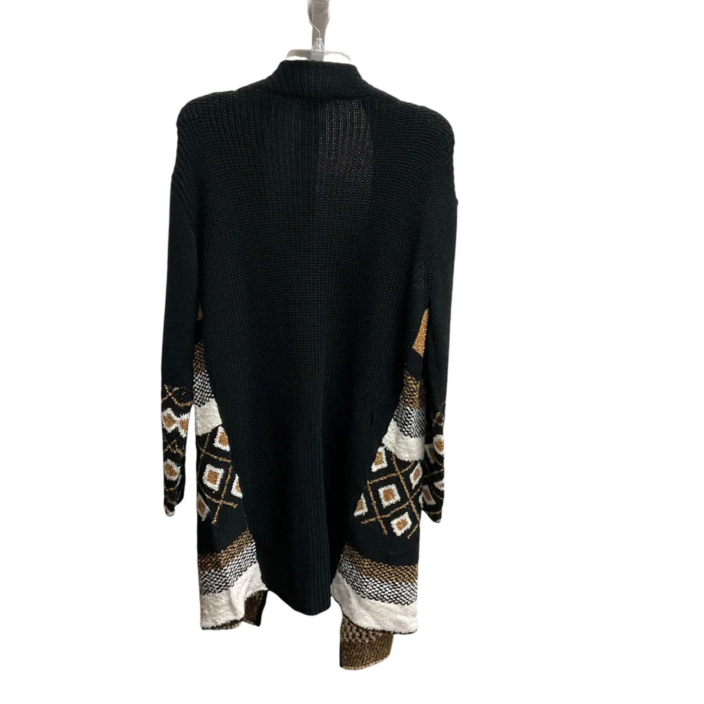 Sweater Cardigan By Harve Bernard In Black Cream, Size: M