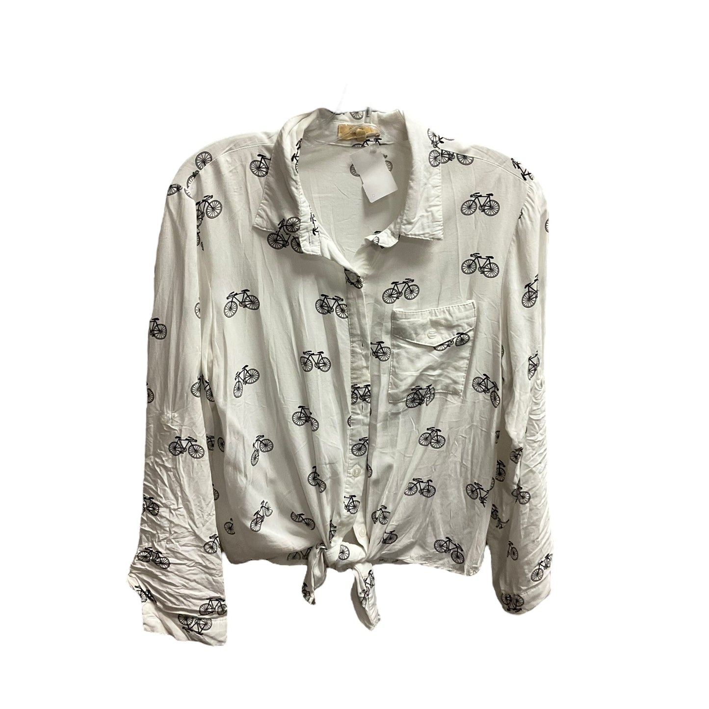 White Top Long Sleeve Love Notes, Size L