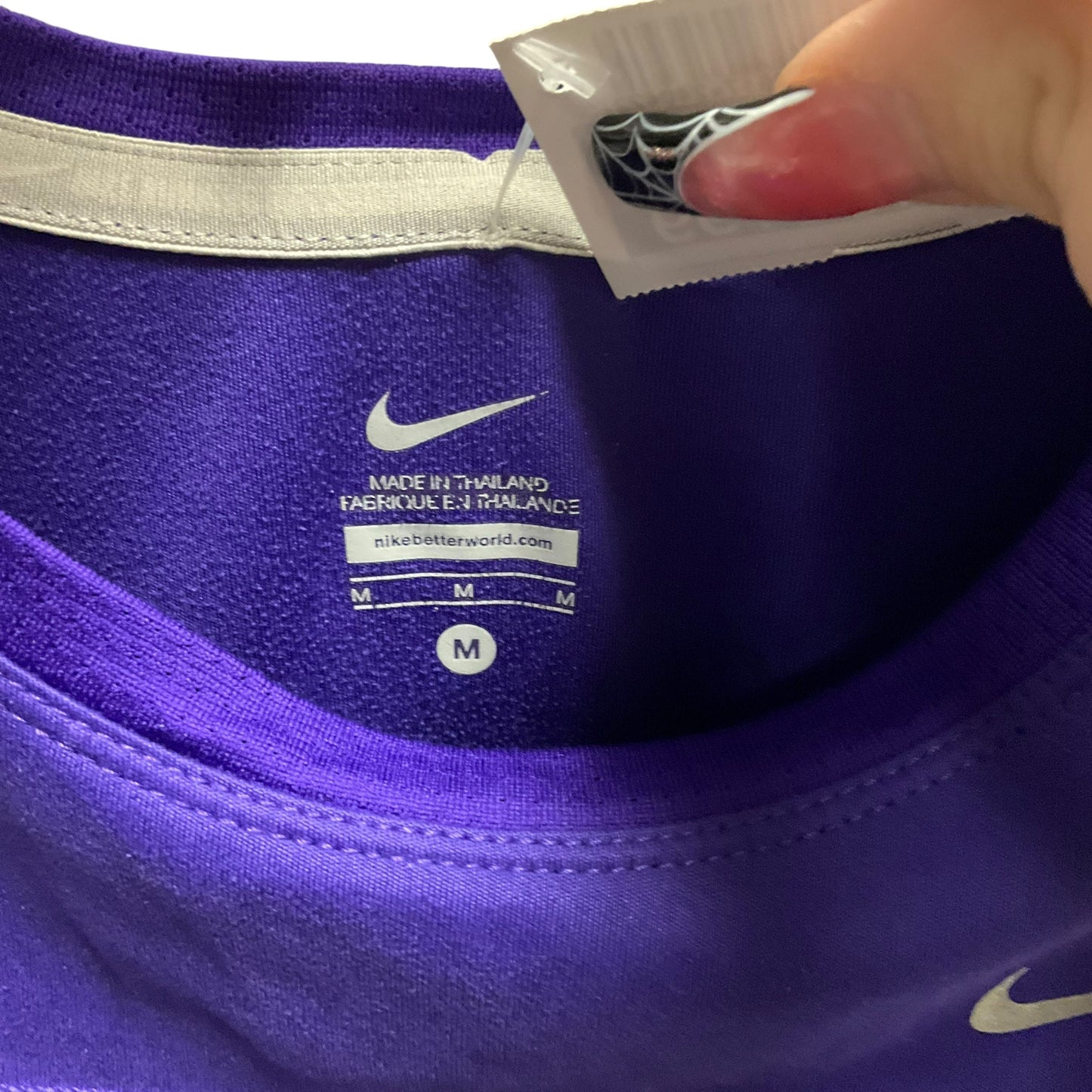 Athletic Top Long Sleeve Crewneck By Nike Apparel In Purple, Size: M