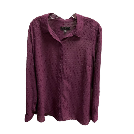 Top Long Sleeve By Banana Republic In Purple, Size: Xl