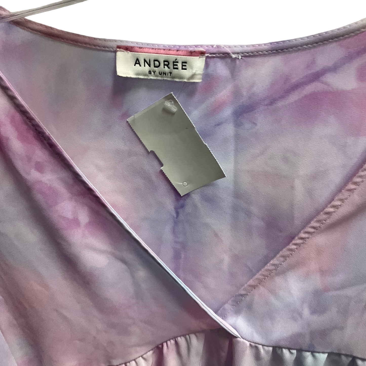 Pink & Purple Top Short Sleeve Andree By Unit, Size 2x