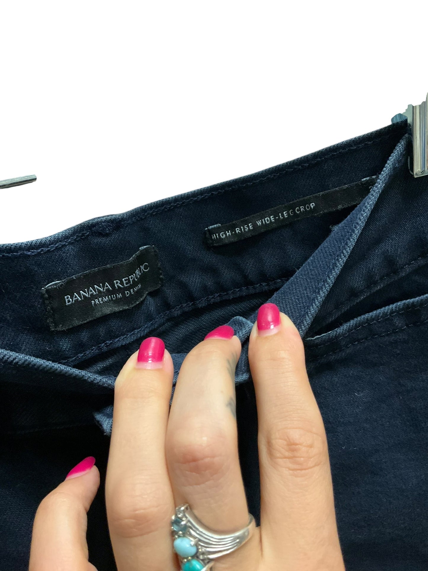 Jeans Cropped By Banana Republic In Blue Denim, Size: 4