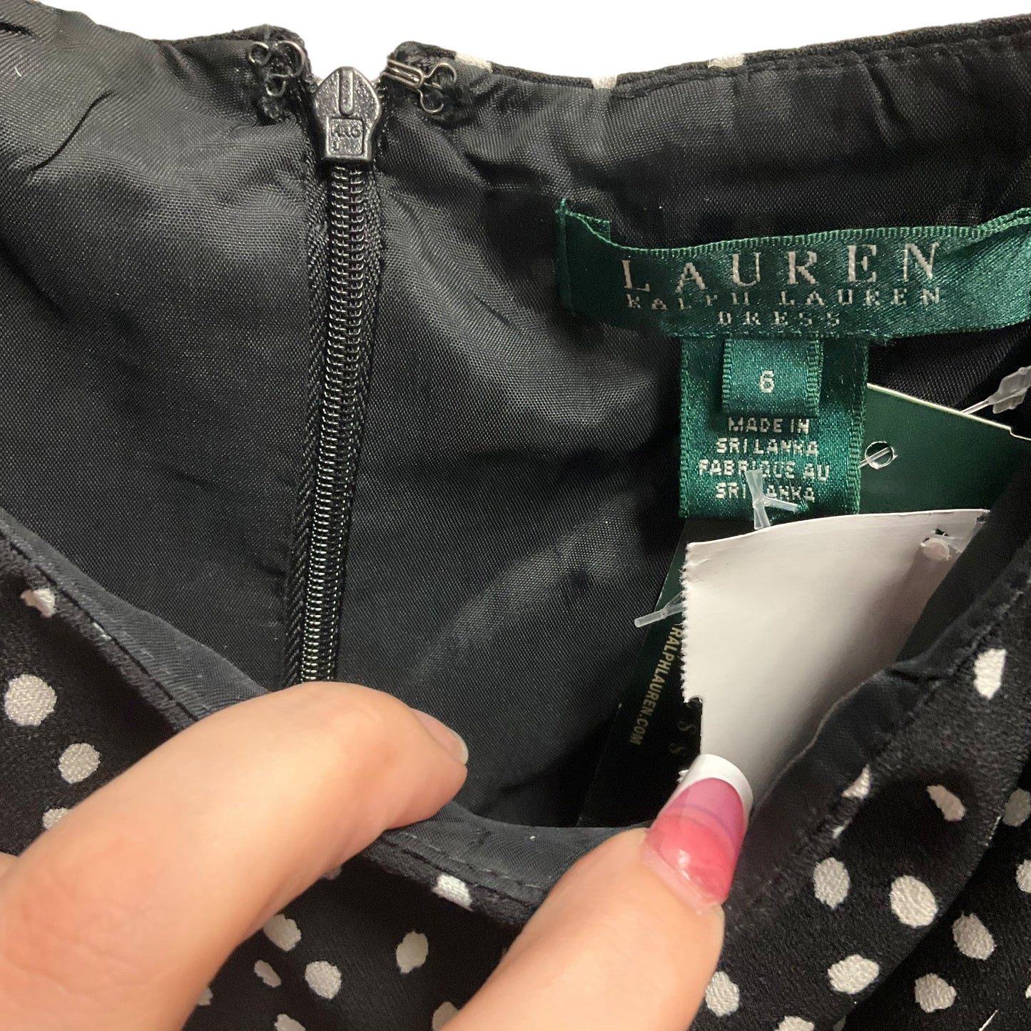 Polkadot Pattern Dress Casual Short Lauren By Ralph Lauren, Size 6