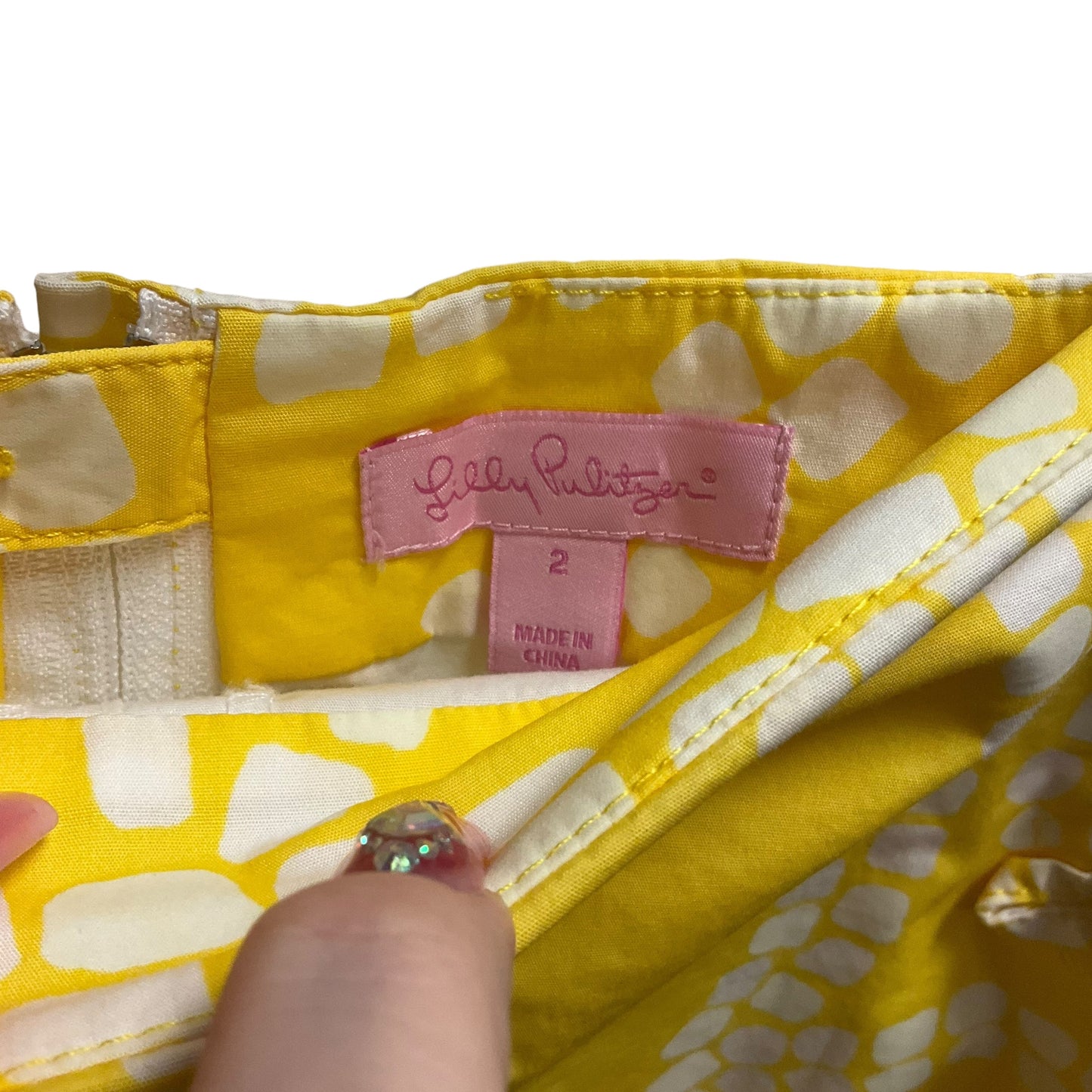 Yellow Skirt Mini & Short Lilly Pulitzer, Size 2