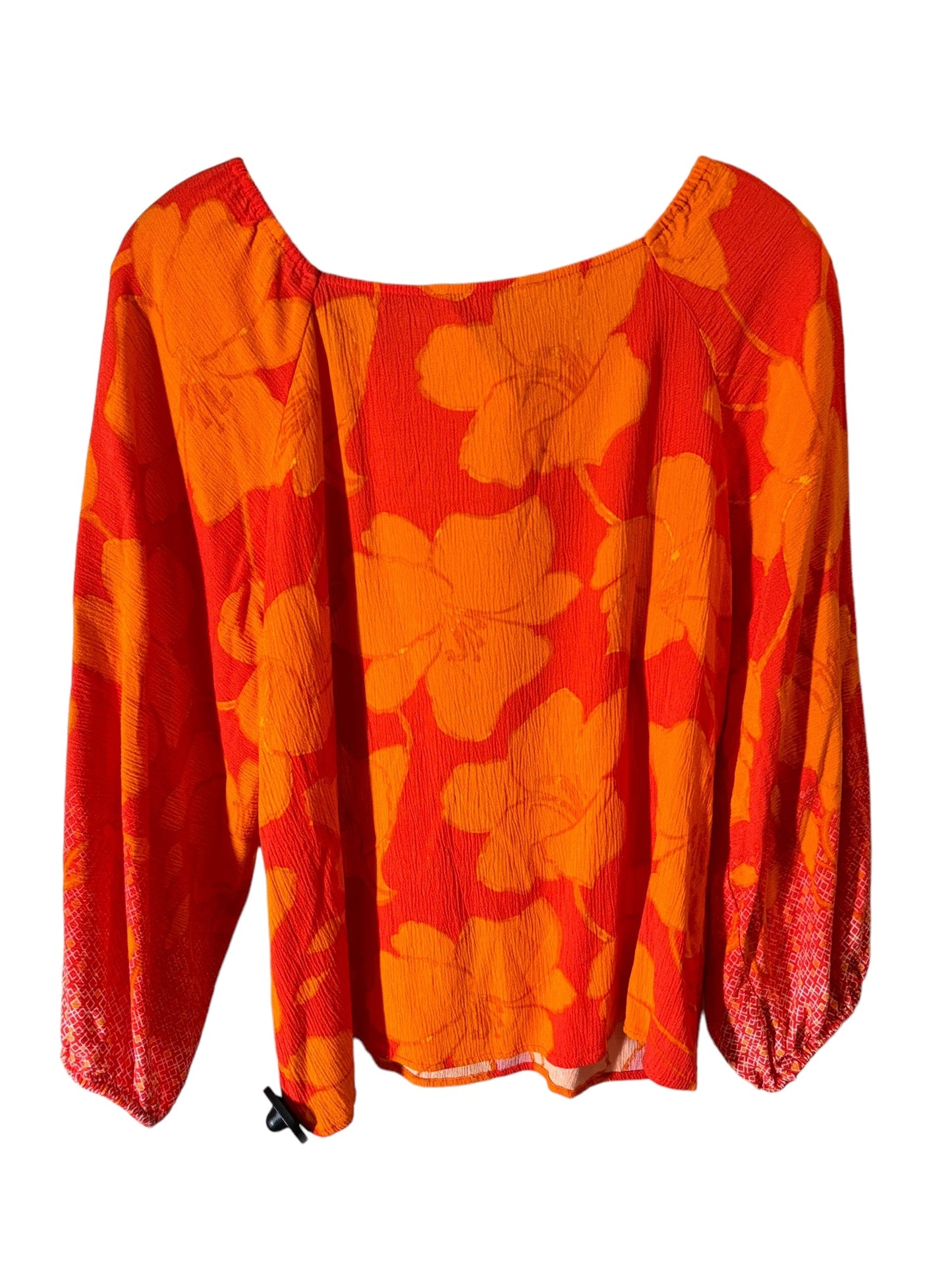 Top Long Sleeve By Liverpool In Orange, Size: M