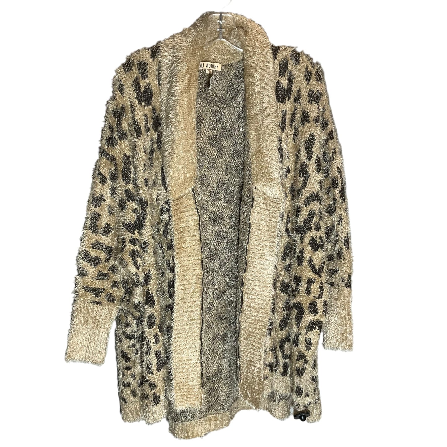 Sweater Cardigan By Cmc In Animal Print, Size: Xl