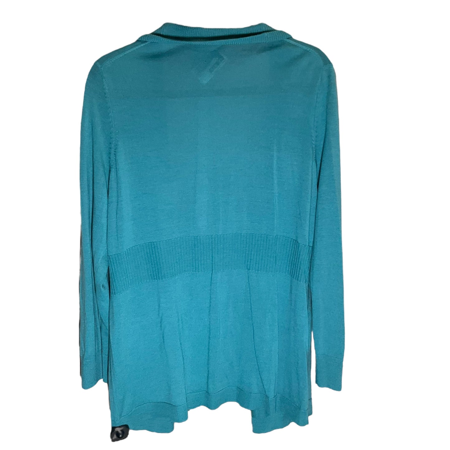 Sweater Cardigan By Talbots In Teal, Size: 1x