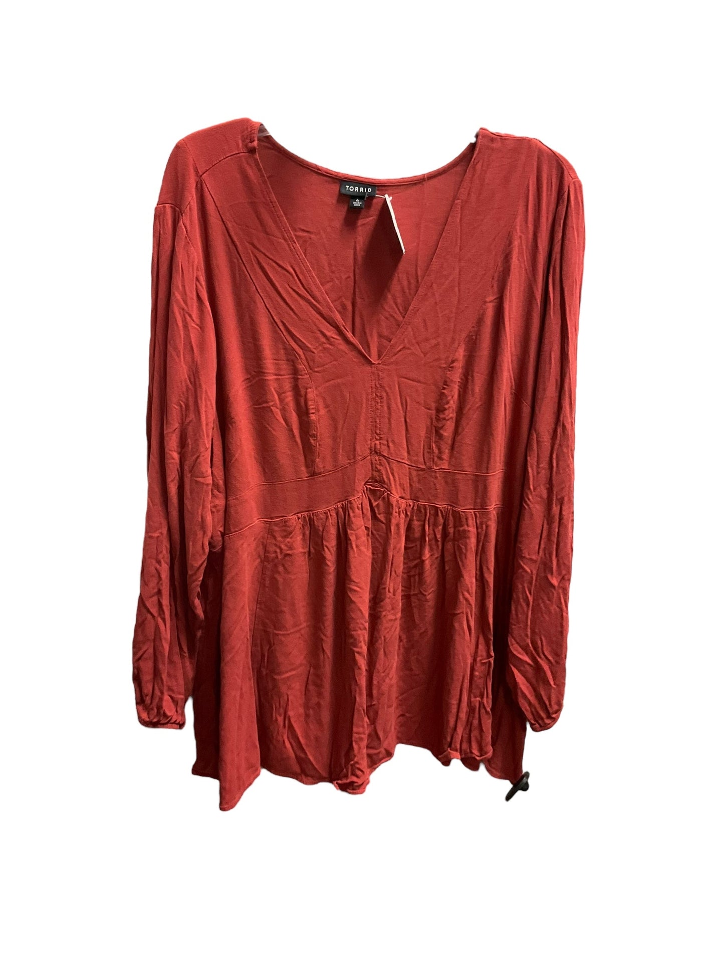 Top Long Sleeve By Torrid In Copper, Size: 4x