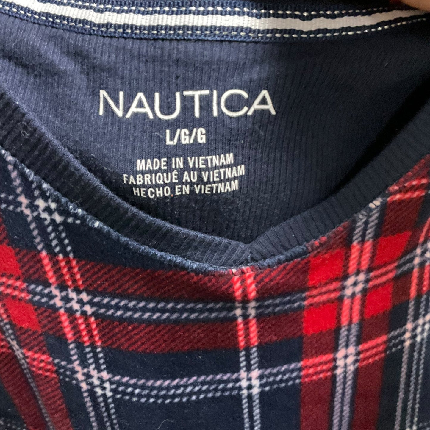 Pajamas 2pc By Nautica In Plaid Pattern, Size: L