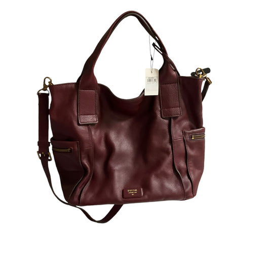 Handbag Leather By Fossil, Size: Large