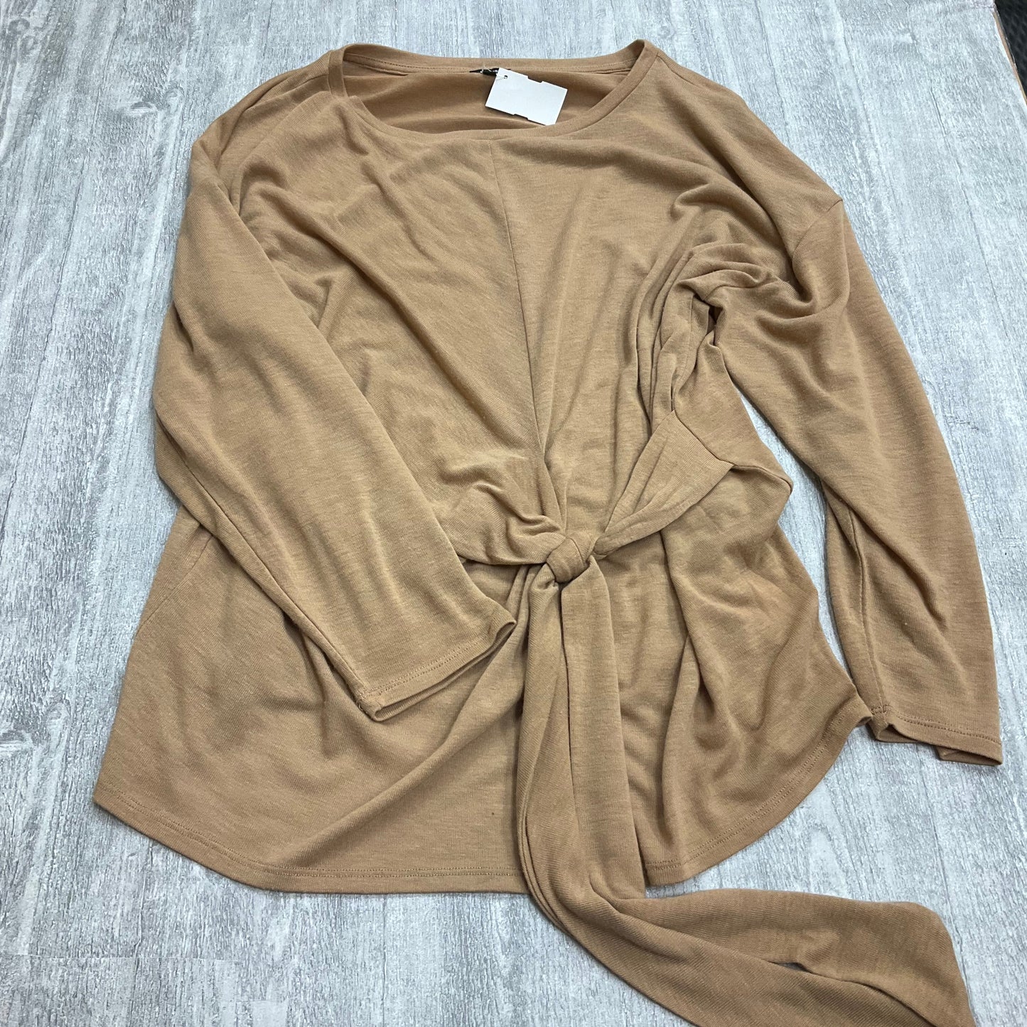 Top Long Sleeve By Express In Tan, Size: L