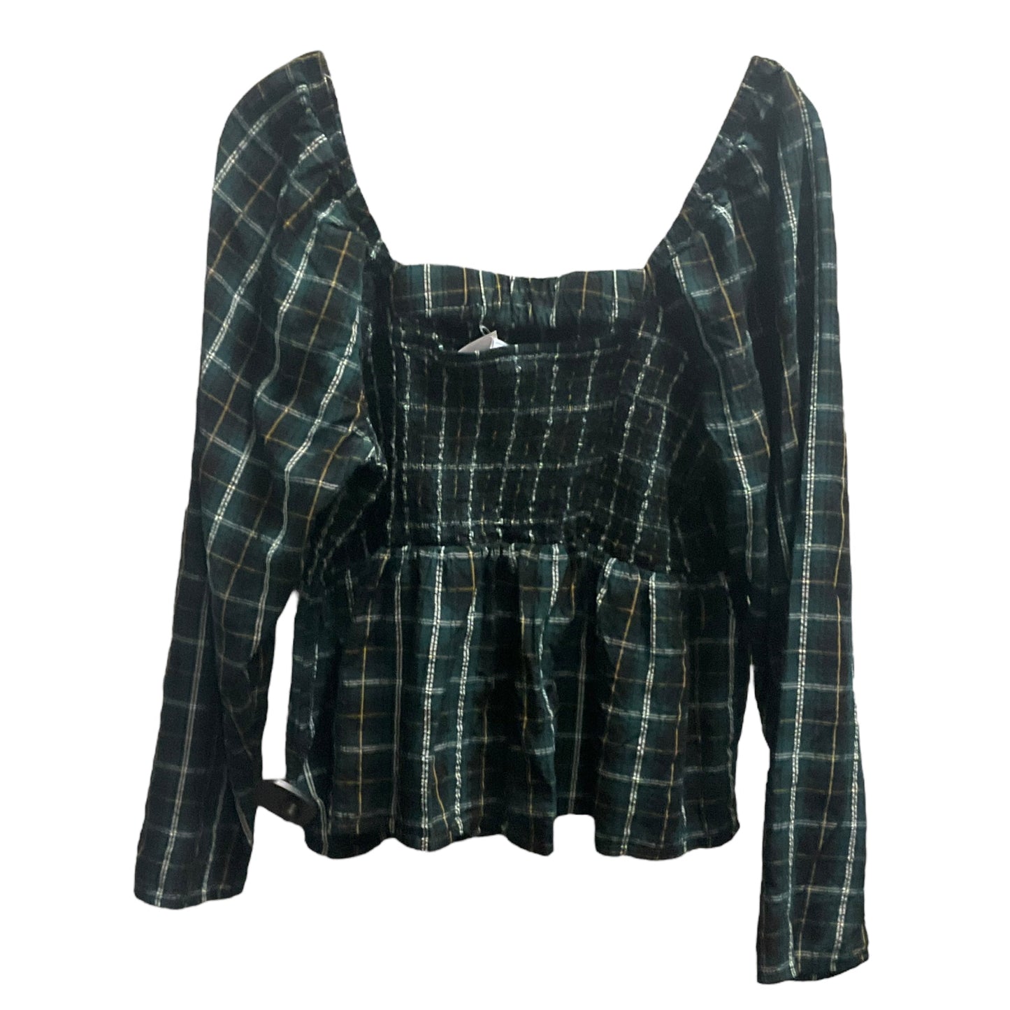 Top Long Sleeve By Old Navy In Plaid Pattern, Size: Xl