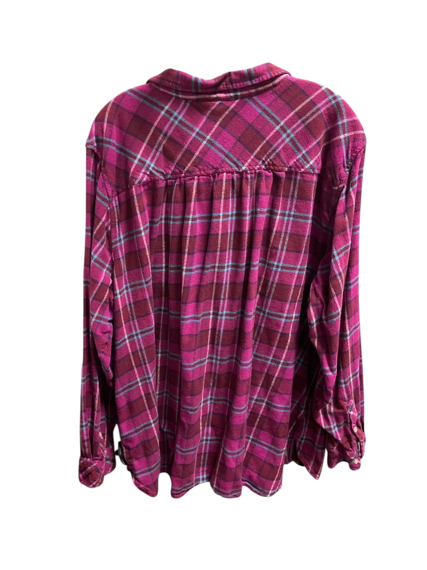 Top Long Sleeve By Croft And Barrow In Plaid Pattern, Size: 4x