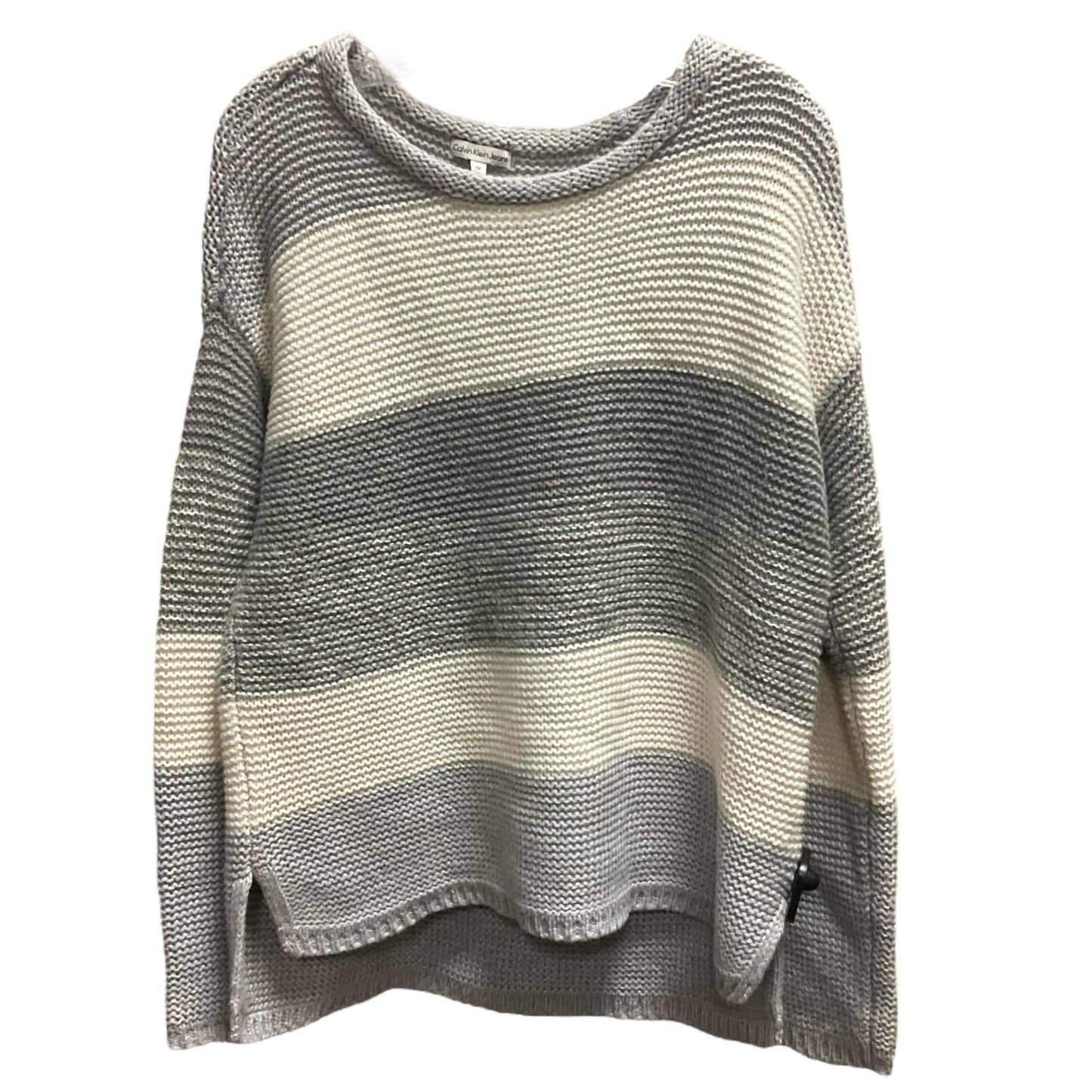 Sweater By Calvin Klein In Grey, Size: M