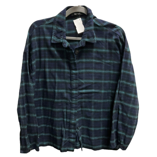 Top Long Sleeve By Madewell In Plaid Pattern, Size: S