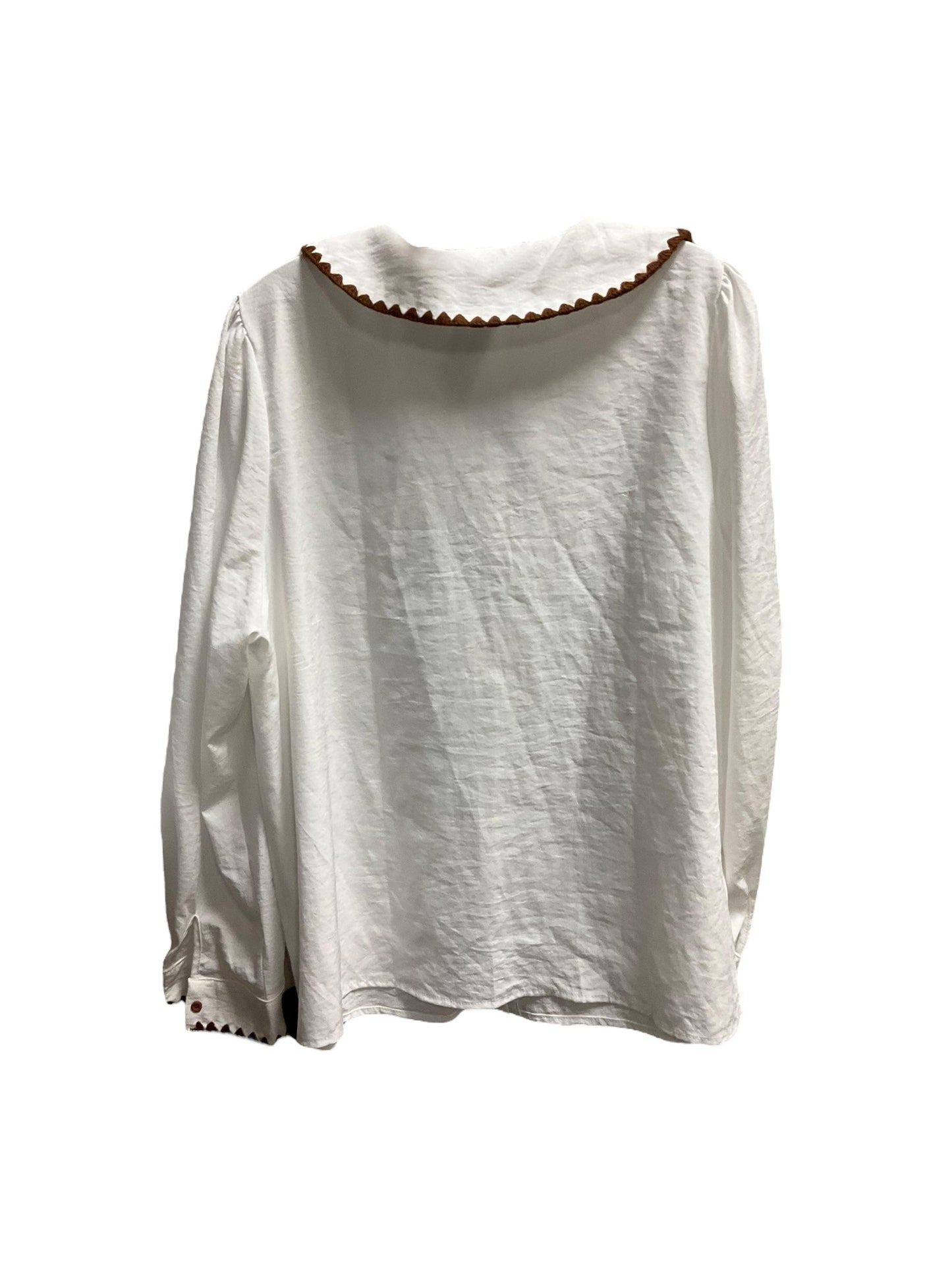 Top Long Sleeve By Shein In White, Size: 2x