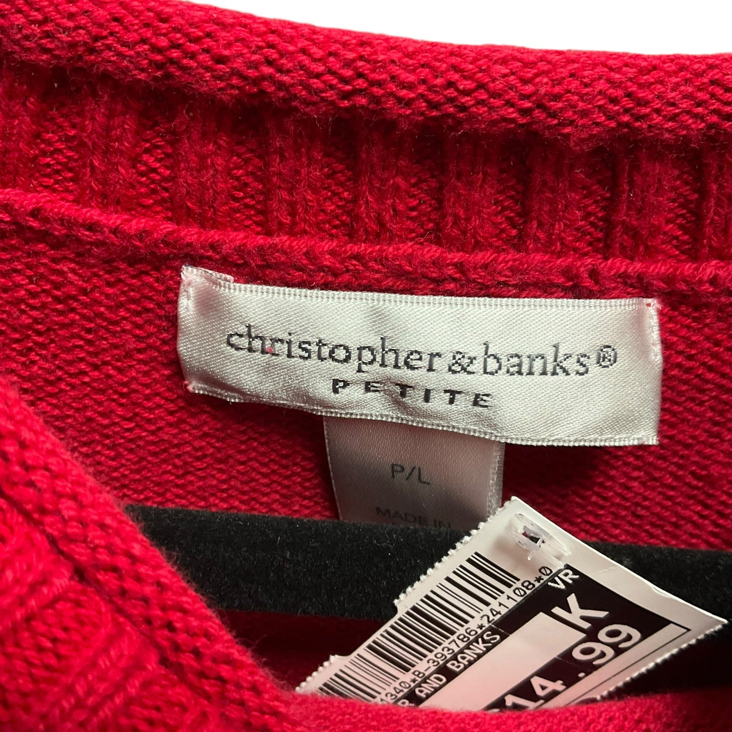 Sweater By Christopher And Banks In Red, Size: Lp