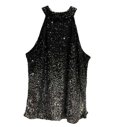 Top Sleeveless By Cable And Gauge In Black & Silver, Size: S