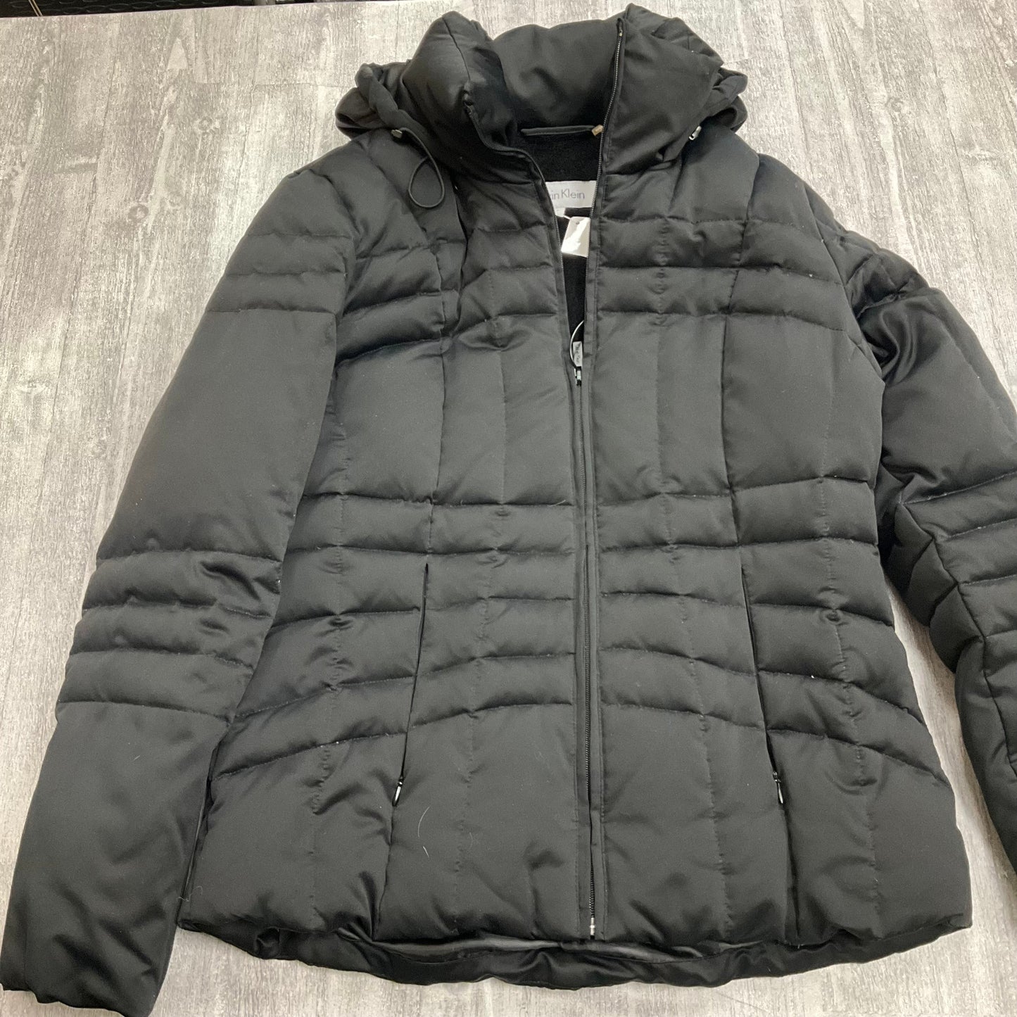 Jacket Puffer & Quilted By Calvin Klein In Black, Size: S