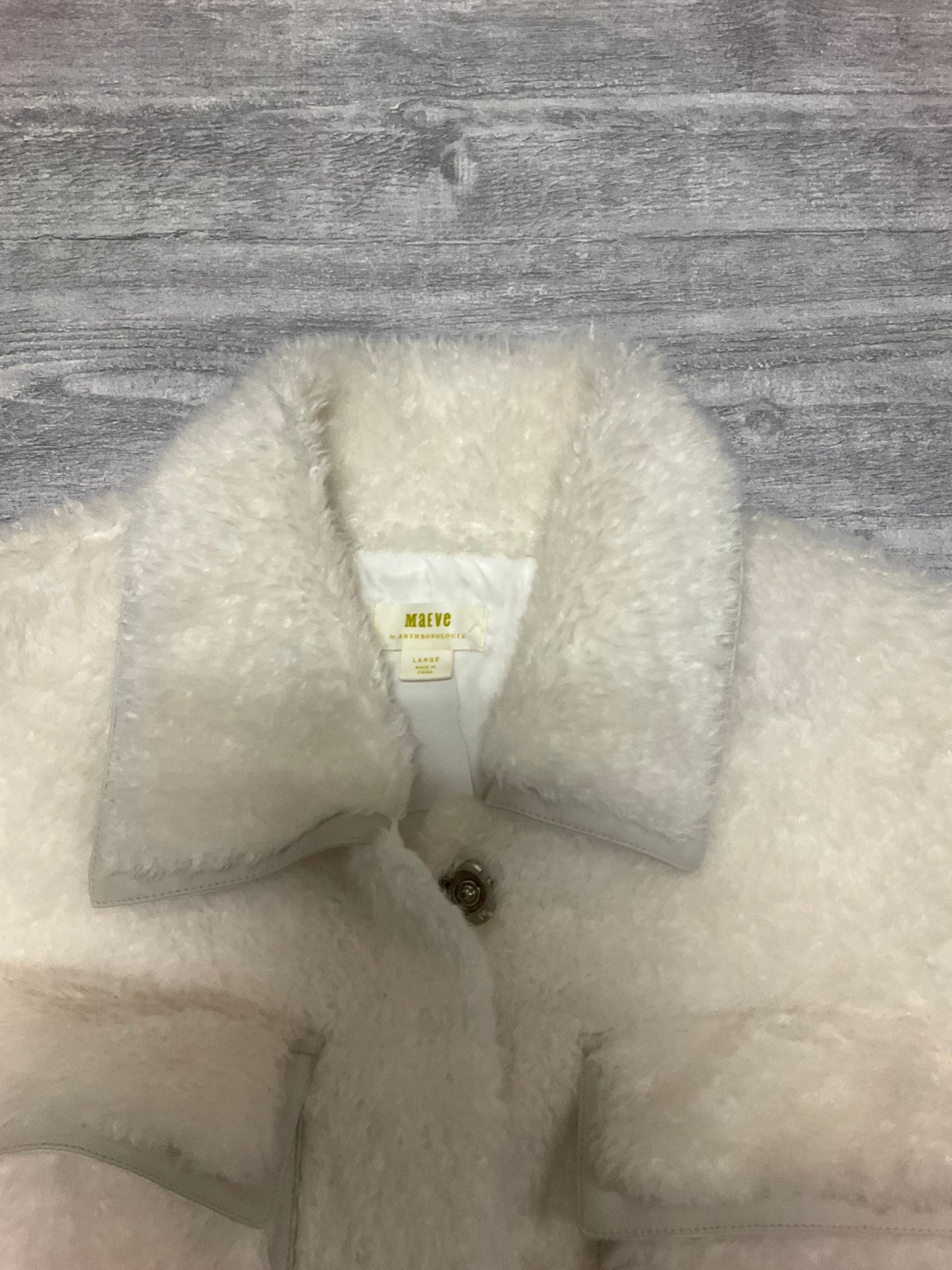 Jacket Faux Fur & Sherpa By Maeve In Cream, Size: L