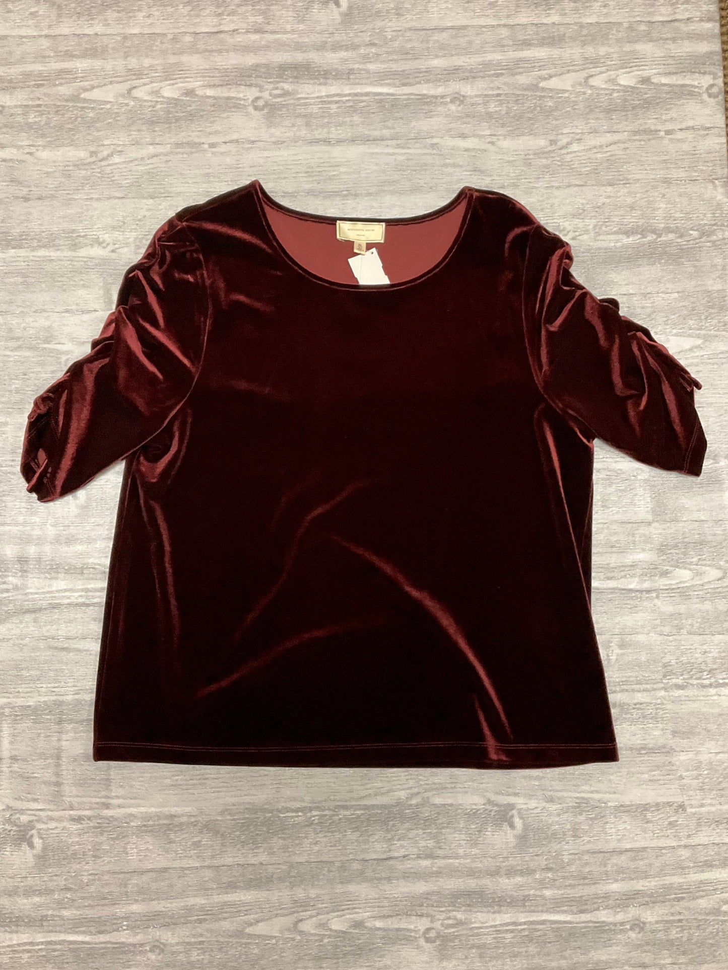 Top Short Sleeve By Moulinette Soeurs In Maroon, Size: Xl