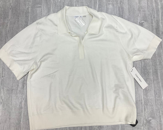 Top Short Sleeve By Calvin Klein In White, Size: Xl