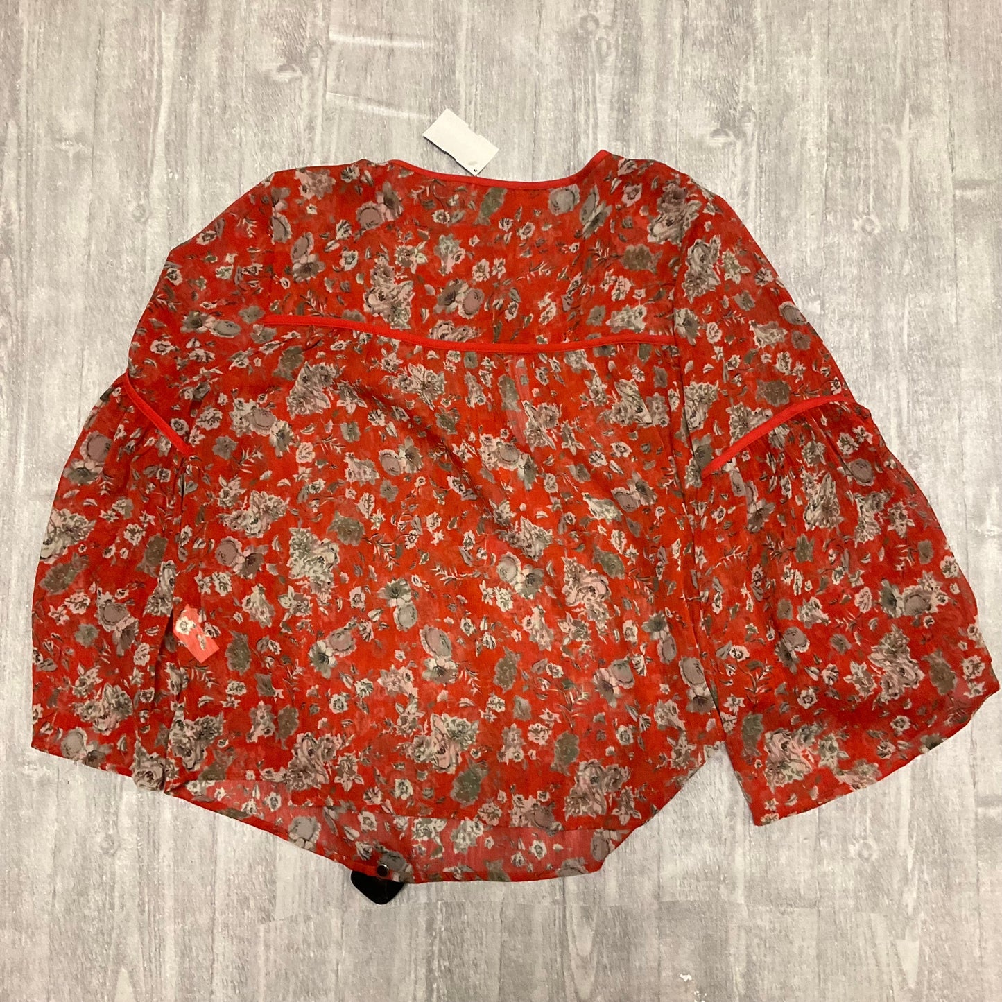 Top Long Sleeve By Lucky Brand In Red, Size: L