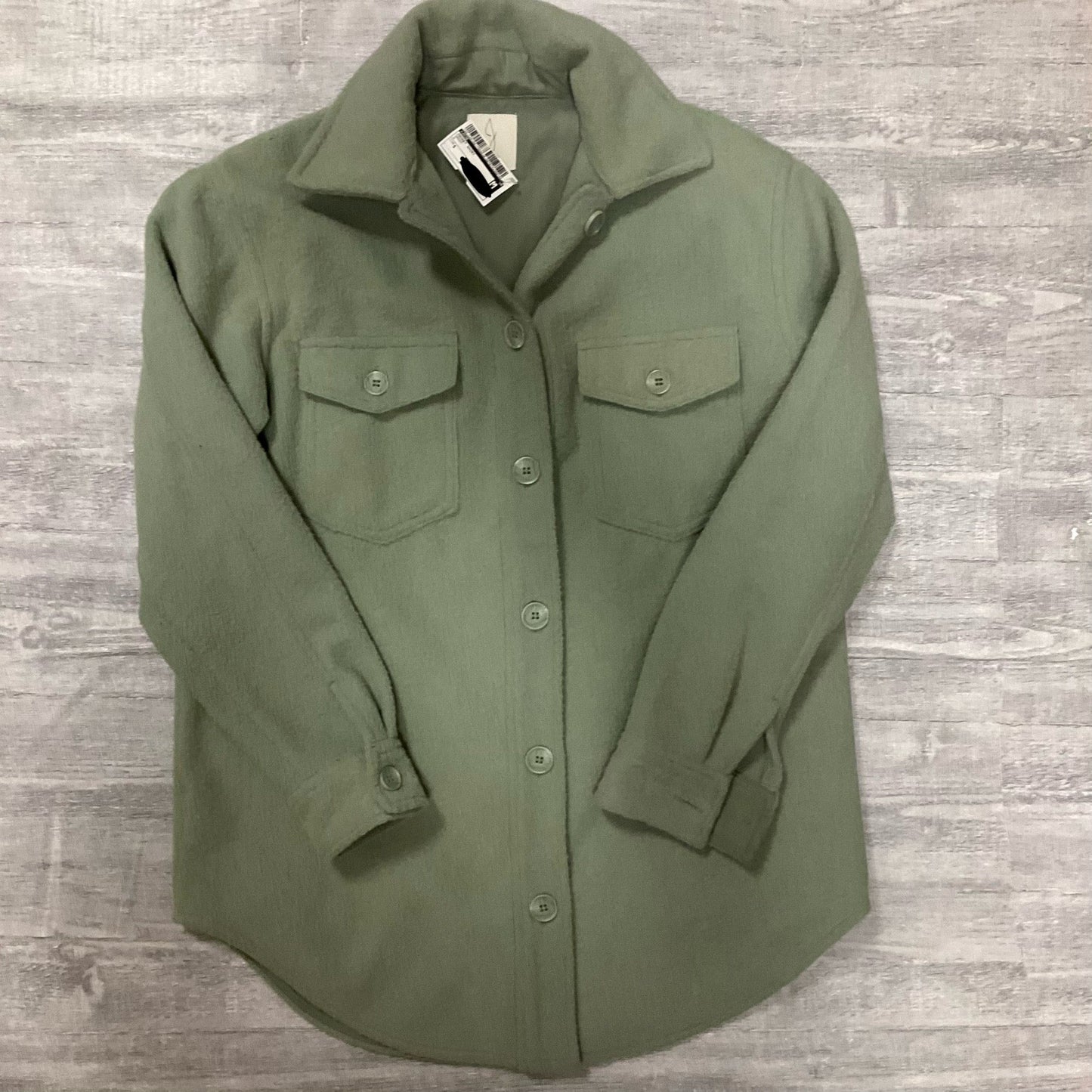 Jacket Shirt By Joie In Green, Size: S