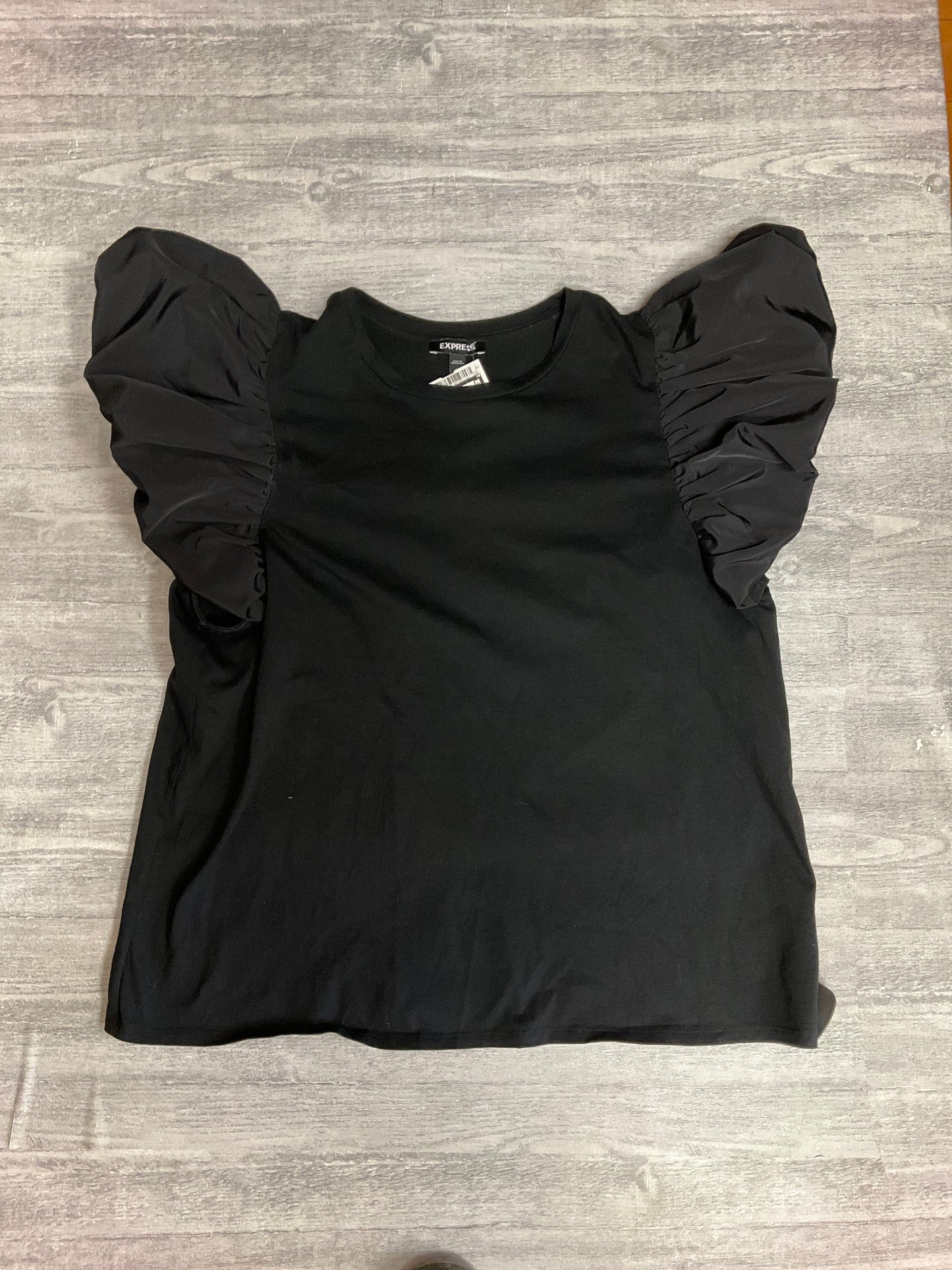 Top Short Sleeve By Express In Black, Size: Xl