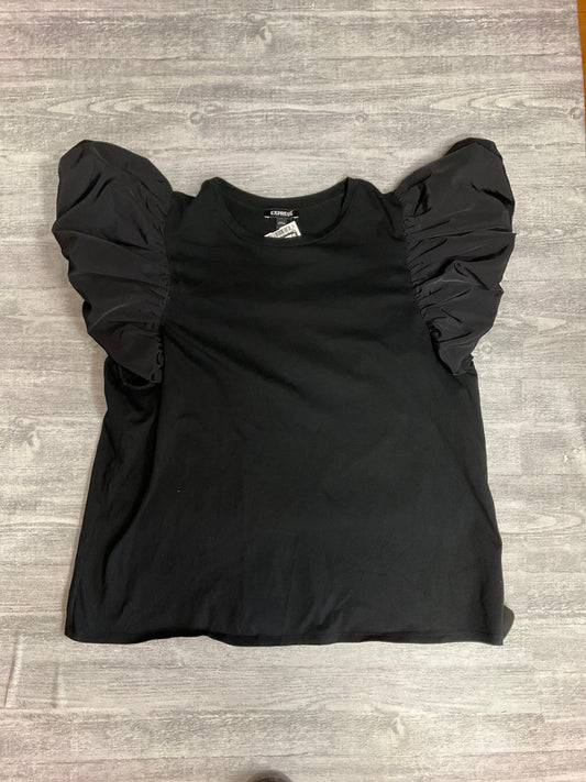 Top Short Sleeve By Express In Black, Size: Xl