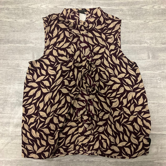 Top Sleeveless By Ann Taylor In Maroon, Size: L