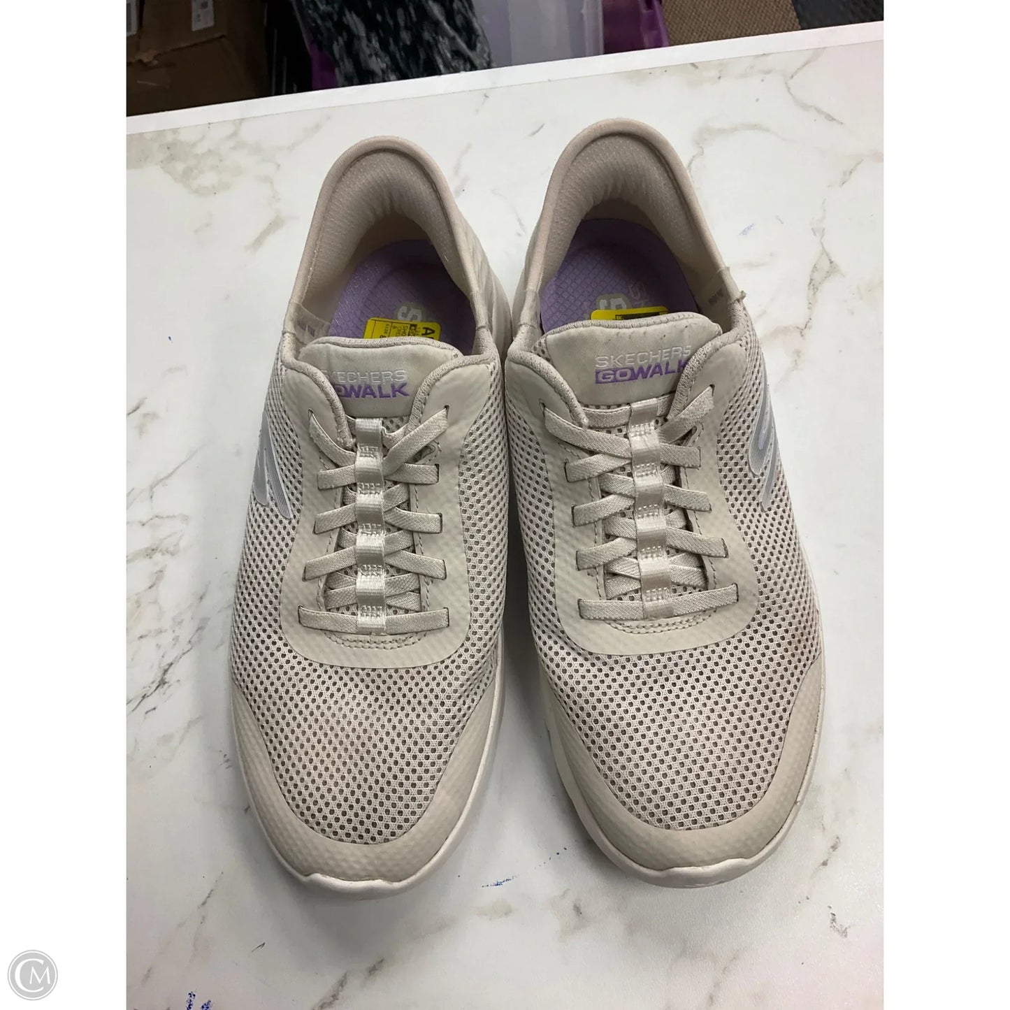 Shoes Athletic By Skechers In Cream, Size: 8