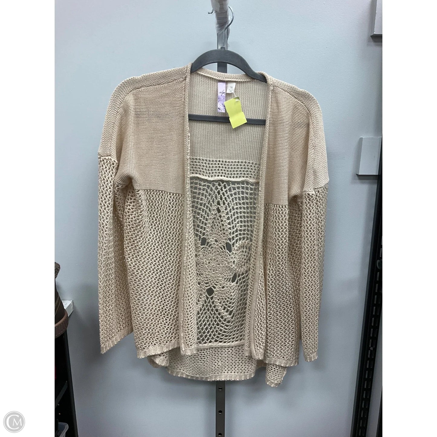Sweater Cardigan By Alya In Beige, Size: M