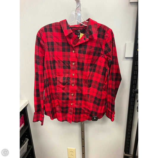 Top Long Sleeve By Talbots In Plaid Pattern, Size: 10p