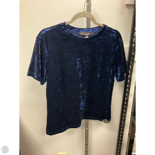 Top Short Sleeve By Allegra K In Navy, Size: M