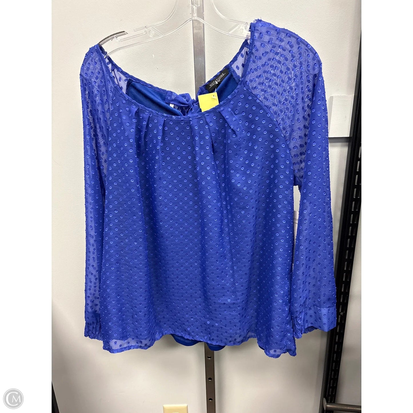 Top Long Sleeve By Notations In Blue, Size: Lp