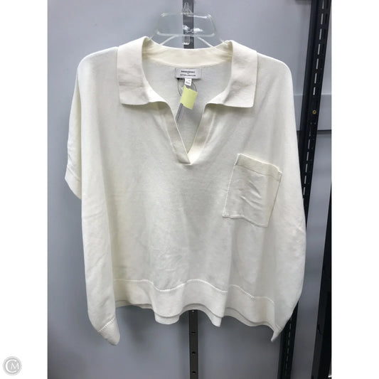 Sweater Short Sleeve By Banana Republic In Cream, Size: Xl