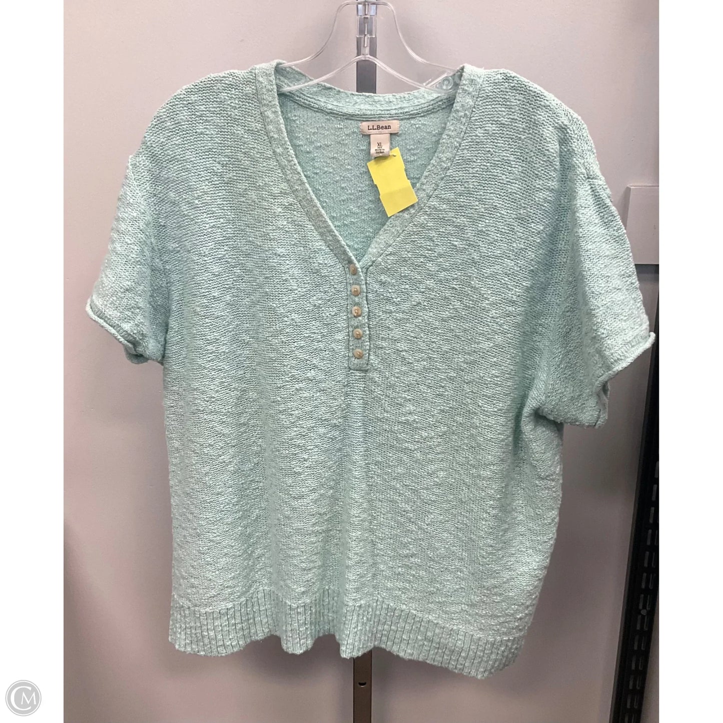 Sweater Short Sleeve By L.l. Bean In Aqua, Size: Xl