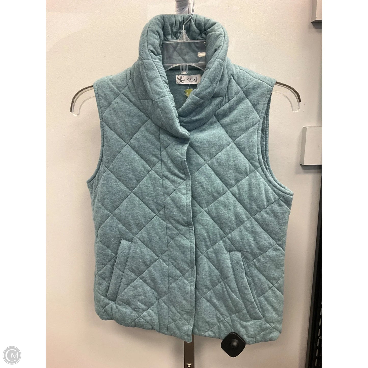 Vest Puffer & Quilted By Carve Designs In Green, Size: Xs