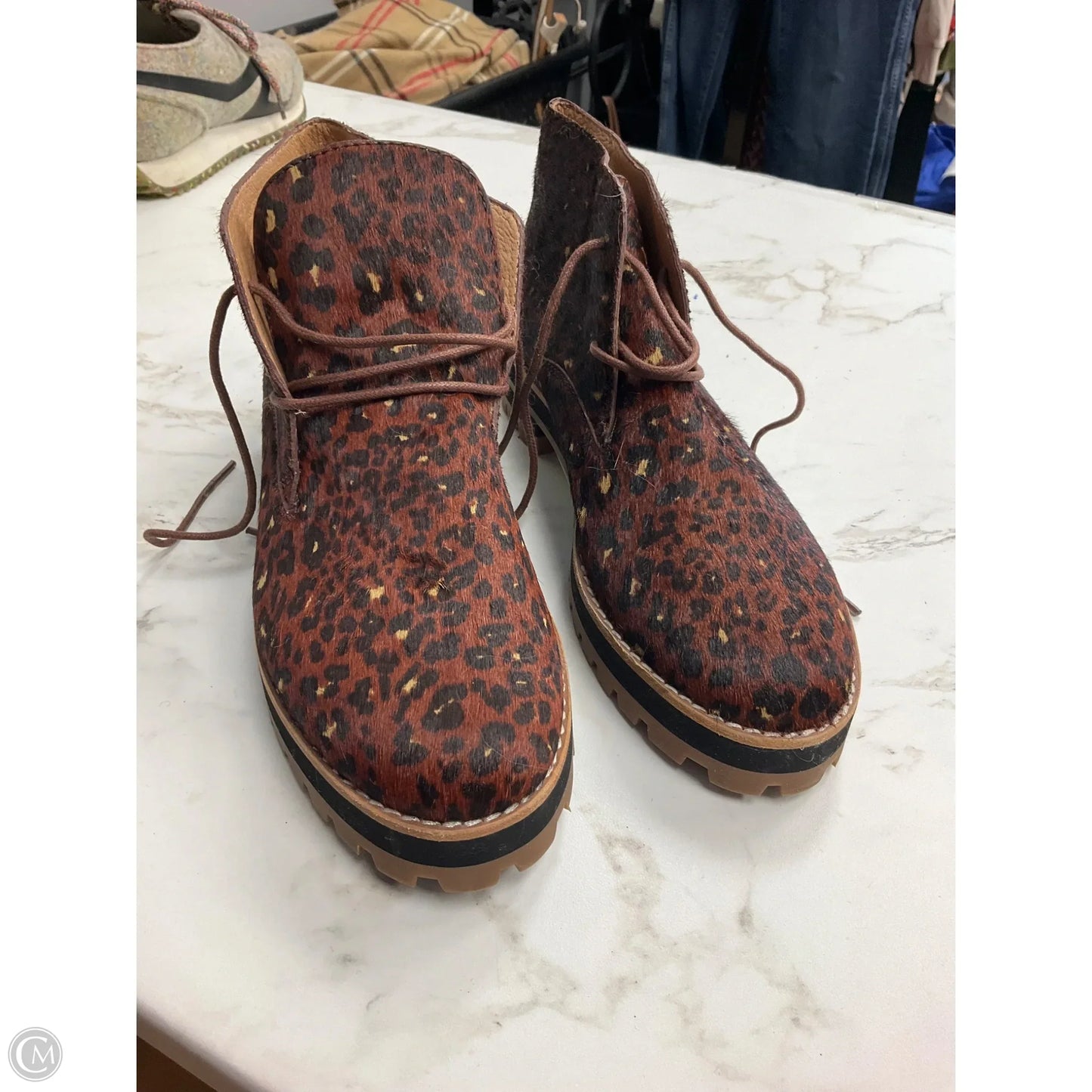 Boots Ankle Flats By Madewell In Animal Print, Size: 6