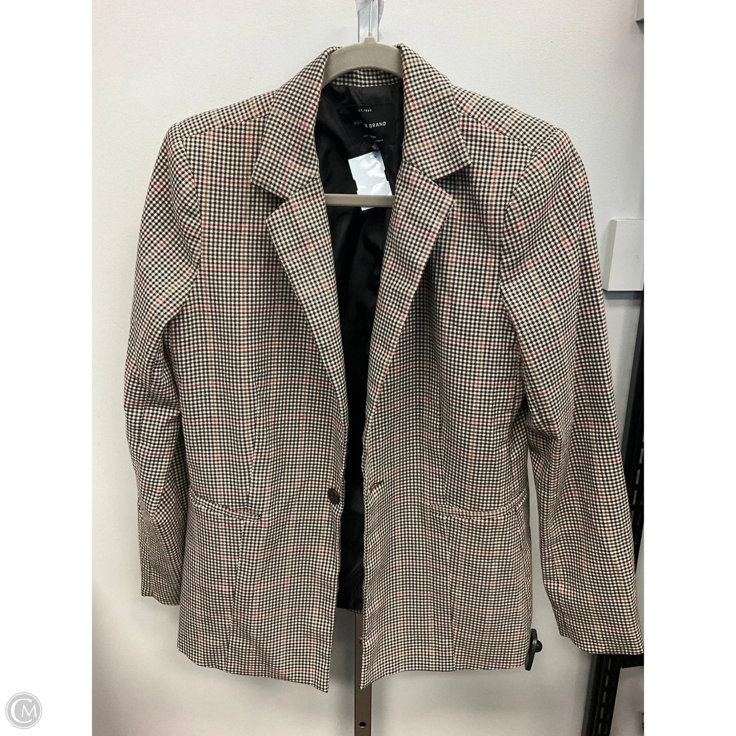 Blazer By Lucky Brand In Checkered Pattern, Size: M