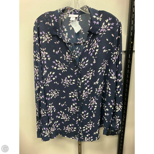 Top Long Sleeve By Liz Claiborne In Floral Print, Size: Xxl