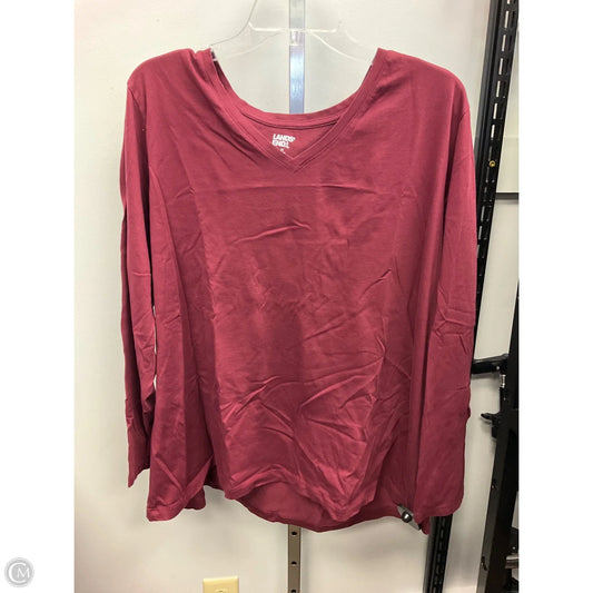 Top Long Sleeve Basic By Lands End In Maroon, Size: 2x