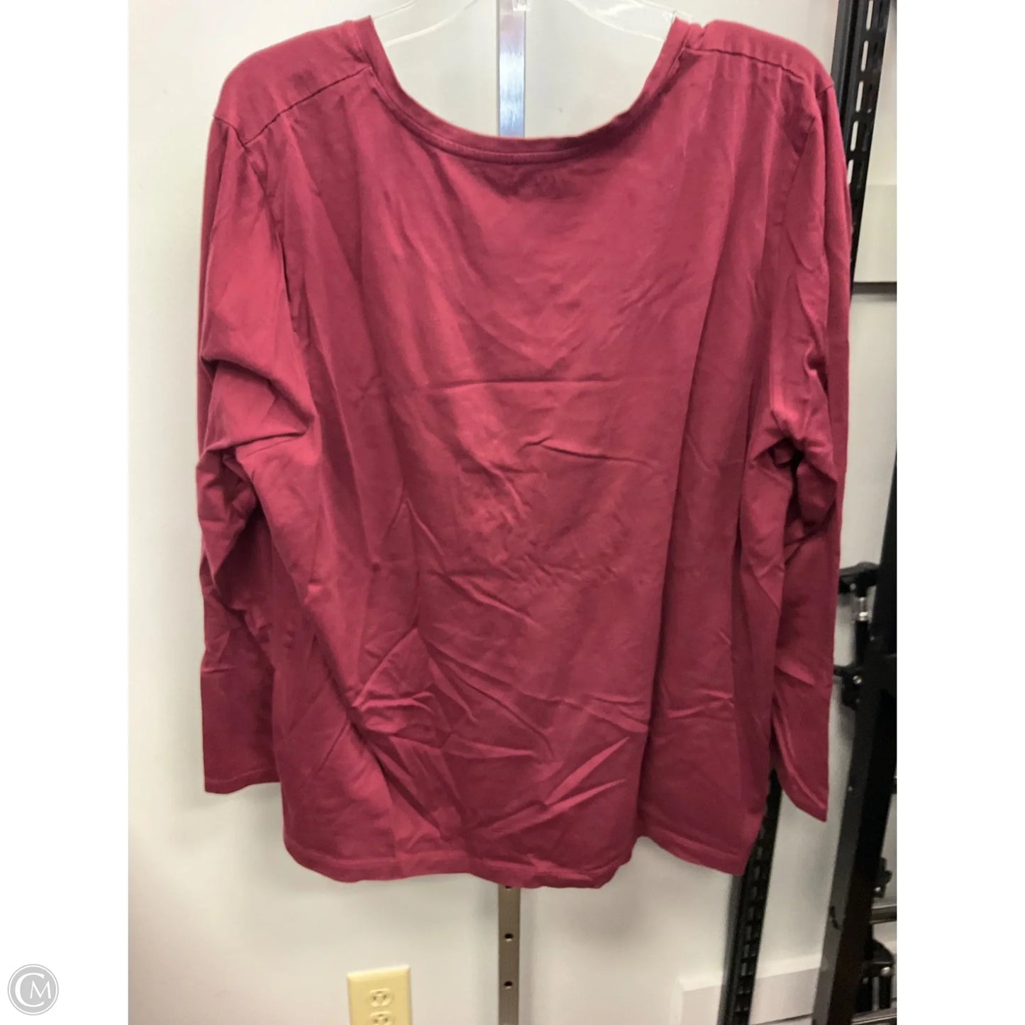 Top Long Sleeve Basic By Lands End In Maroon, Size: 2x