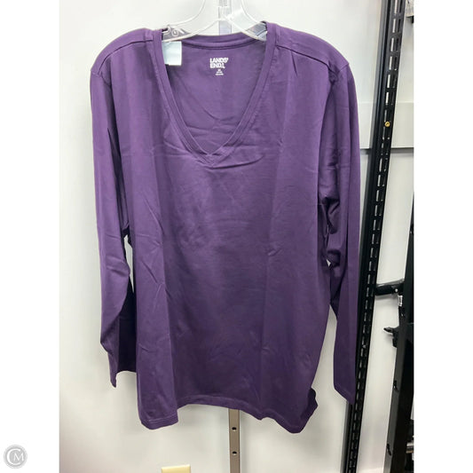 Top Long Sleeve Basic By Lands End In Purple, Size: 2x