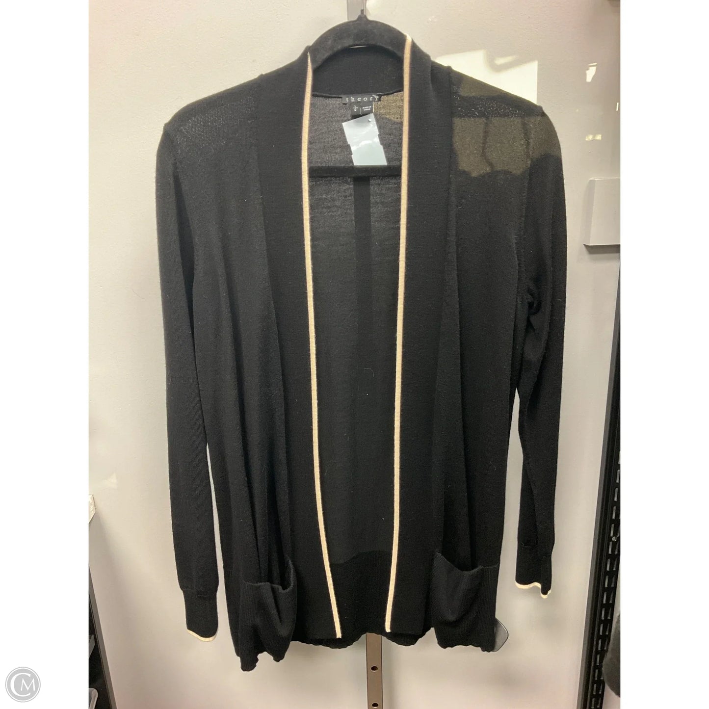 Sweater Cardigan By Theory In Black, Size: L