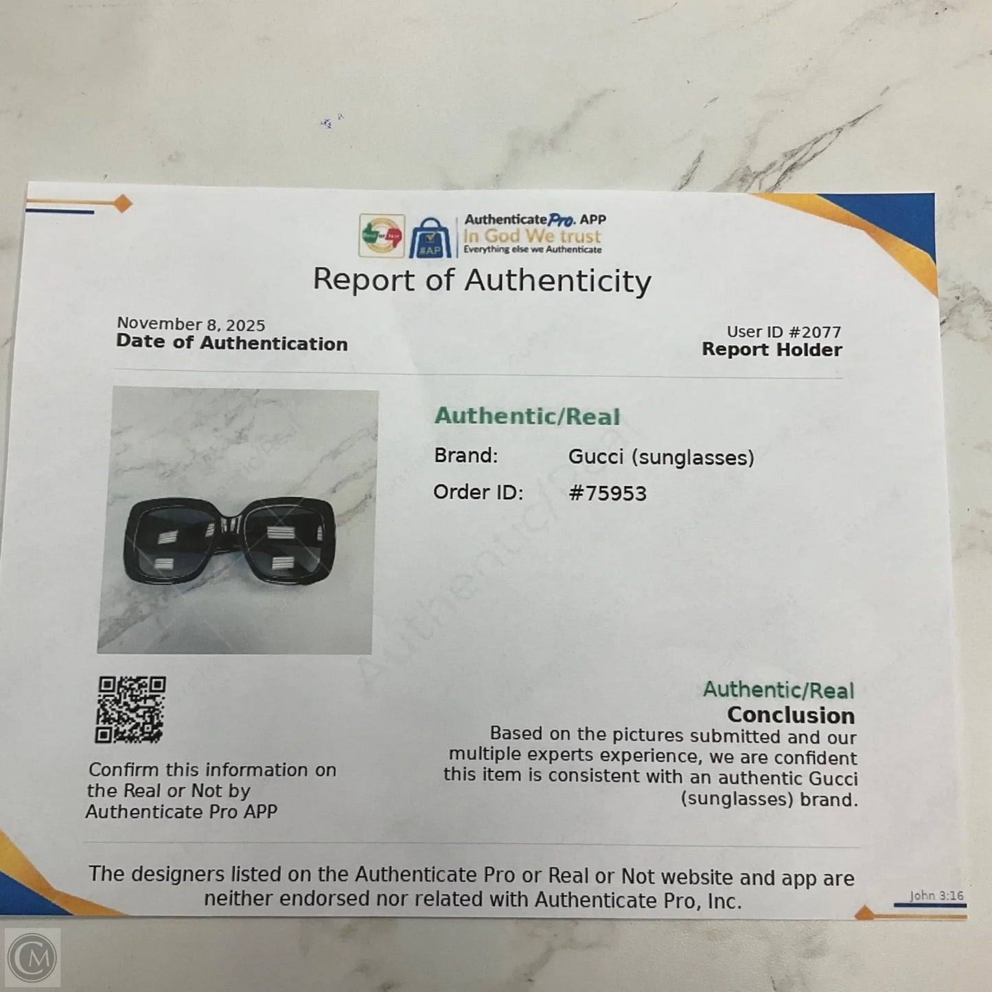 Sunglasses Luxury Designer By Gucci